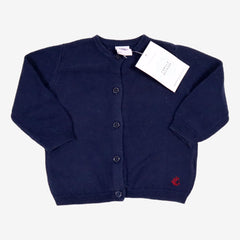 PETIT BATEAU 6 mois gilet bleu marine