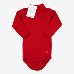 PETIT BATEAU 6 mois body col roulé rouge