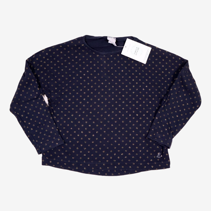 PETIT BATEAU 5 ans top marine pois or