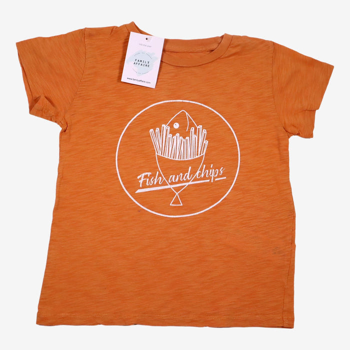 BONTON 6 ans t-shirt orange "fish and chips"