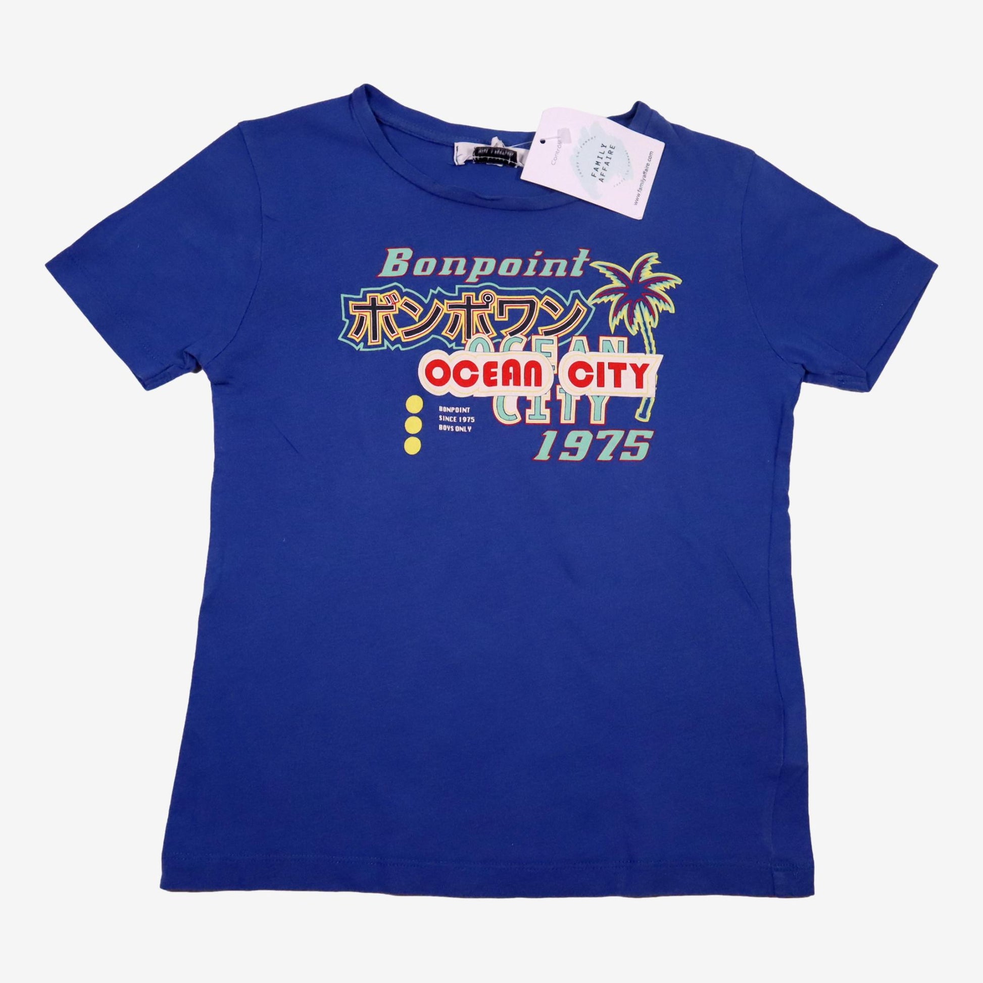 BONPOINT 6 ans t-shirt bleu "ocean city"