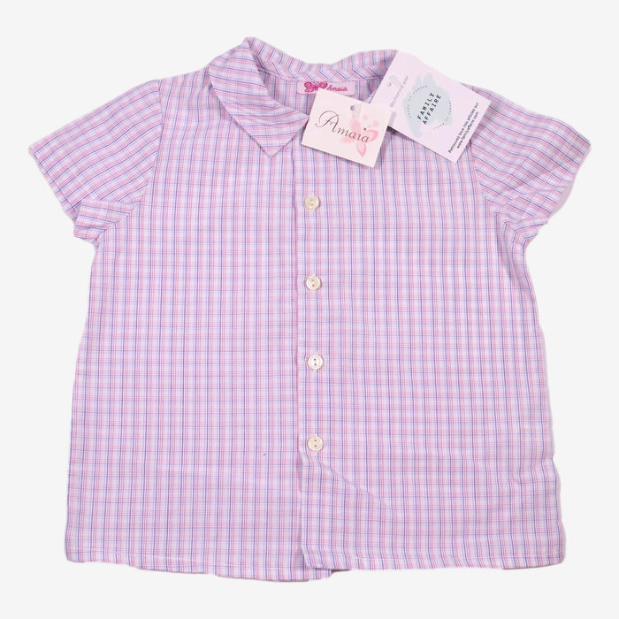 AMAIA 2 ans chemise rayée bleu rouge