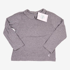 PETIT BATEAU 4 ans top gris col claudine