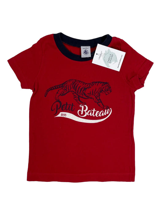 PETIT BATEAU 3 ans Tee shirt rouge tigre