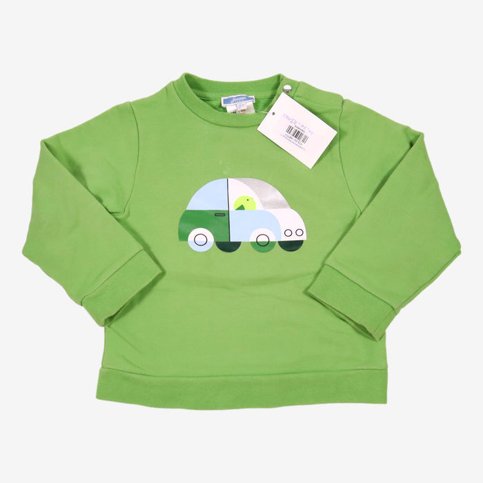 JACADI 3 ans sweat voiture vert vif