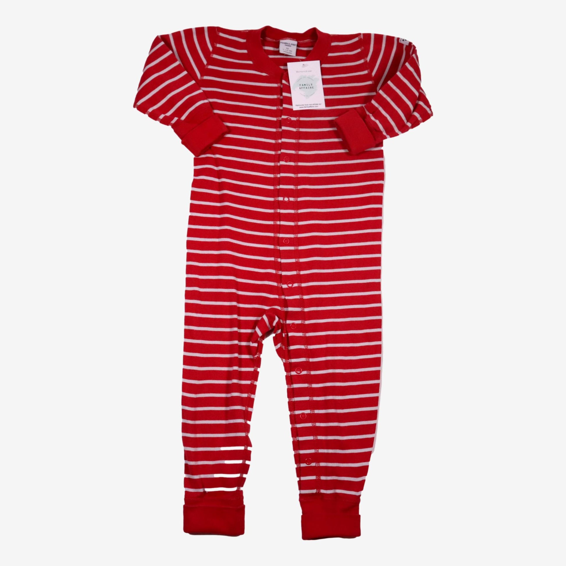 POLARN O PYRET 18 mois pyjama combi rayé rouge