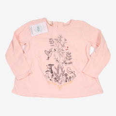 ZARA 2/3 ans tee shirt rose oiseaux