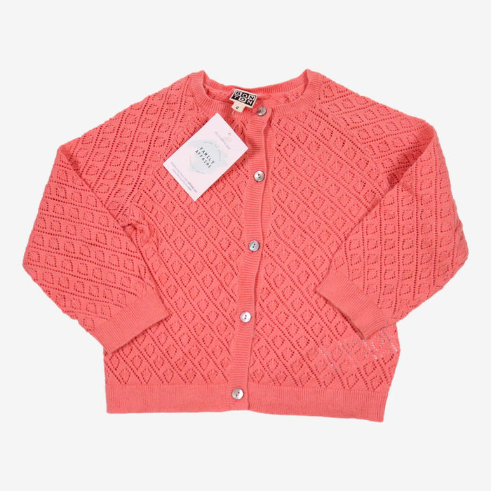 BONTON 2 ans gilet corail ajouré