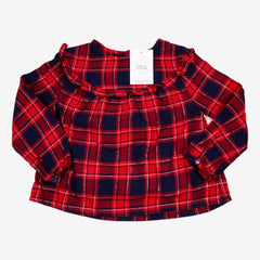 VERTBAUDET 4 ans blouse rouge marine lurex