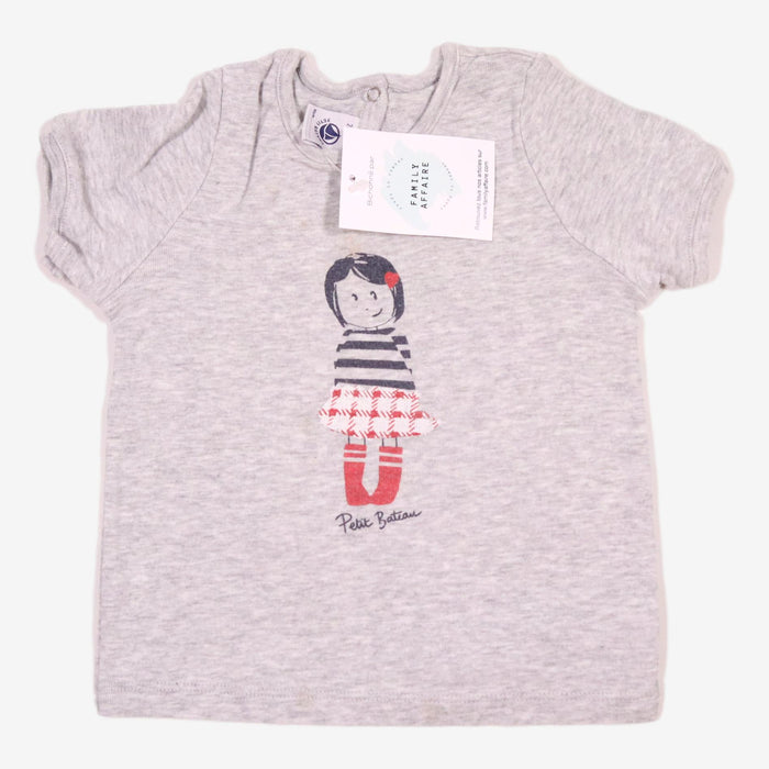 PETIT BATEAU 2 ans t-shirt gris fillette