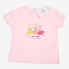 PETIT BATEAU 2 ans tee-shirt rose fillette