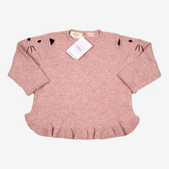 ZARA 2/3 ans pull rose chat