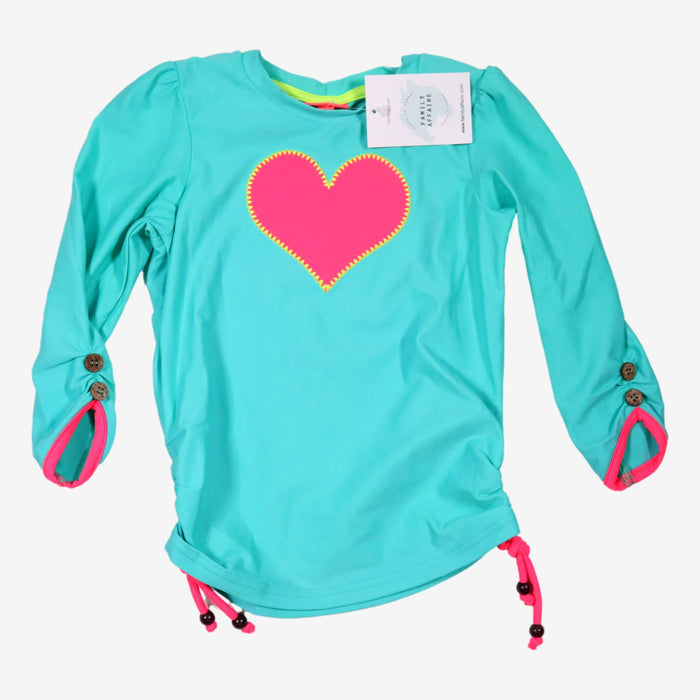 SUNUVA 4 ans T-shirt anti-uv bleu motif coeur