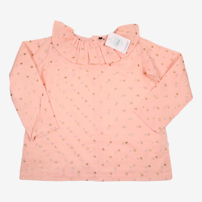 BONJOUR 8 ans blouse rose pois or