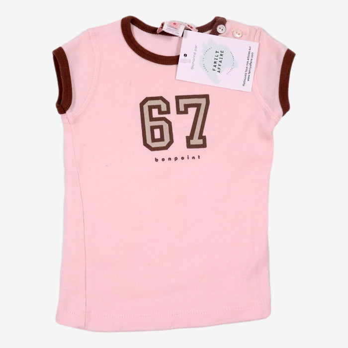 BONPOINT 6 mois T-shirt rose "67"