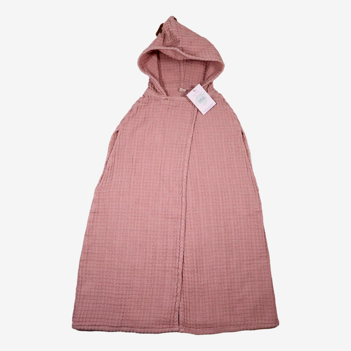 Poncho lutin 4/6 ans Nid d'abeille rose