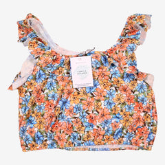 ZARA 12 ans crop top fleurs orange rose bleu