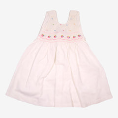 Robe blanche 4 ans à smocks multicolores