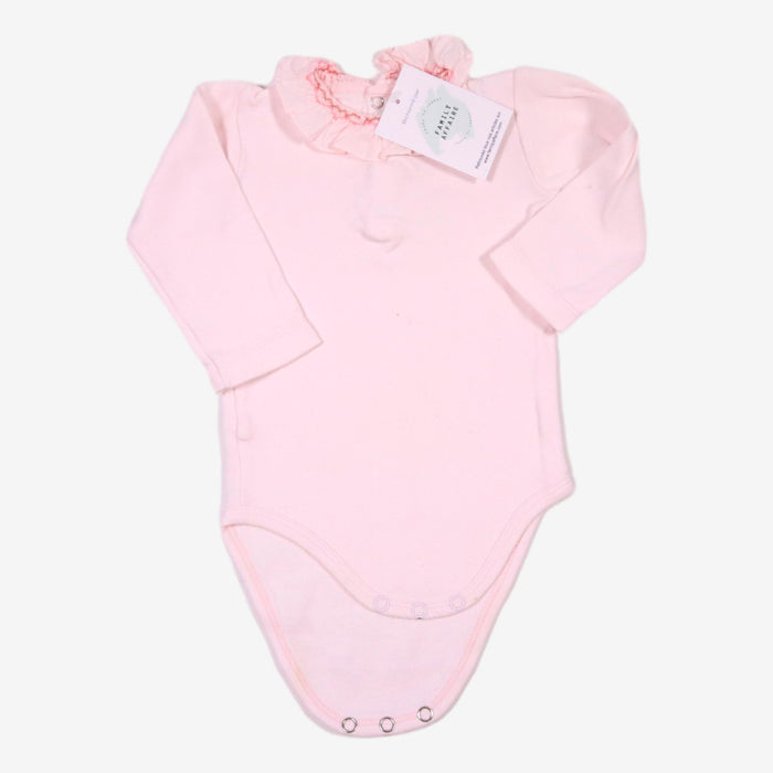 JACADI 12 mois Body col smock brodé rose