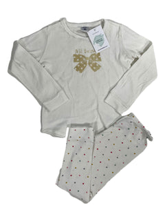 PETIT BATEAU 4 ans Pyjamas blanc noeud et pois (défaut)