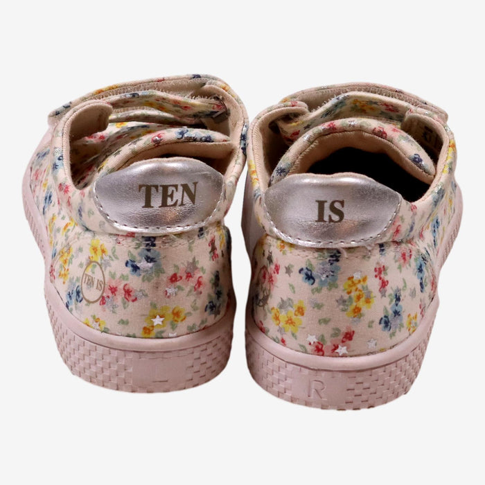 TEN IS P31 basket en toile a fleurs et étoiles argentées