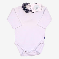 JACADI 3 mois Body blanc col tartan