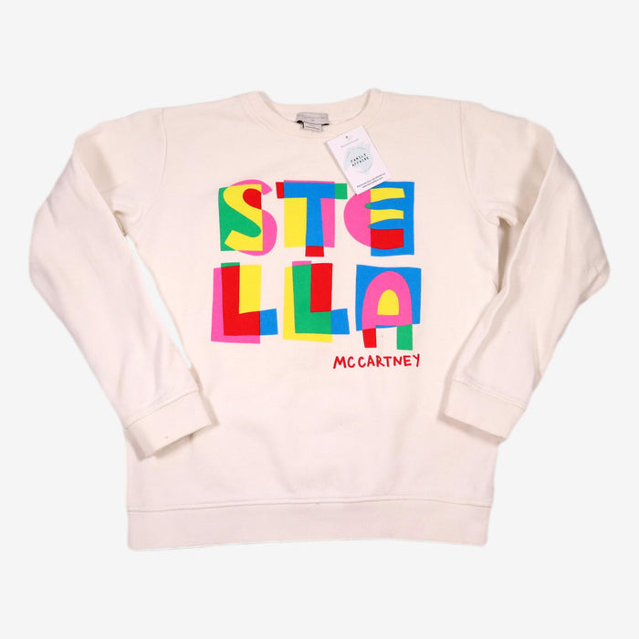 STELLA MC CARTNEY 12 ans Sweat blanc inscriptions colorées