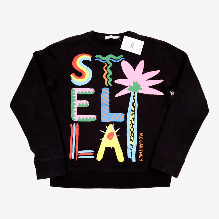 STELLA MC CARTNEY 12 ans Sweat noir motif palmier