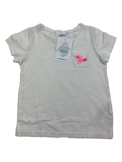 JACADI 4 ans T-shirt blanc oiseau