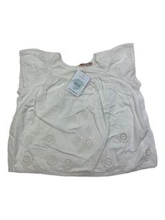 BONPOINT 6 ans Blouse blanche fleurs ajourées