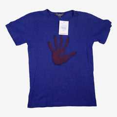 BONPOINT 8 ans t-shirt bleu empreinte main