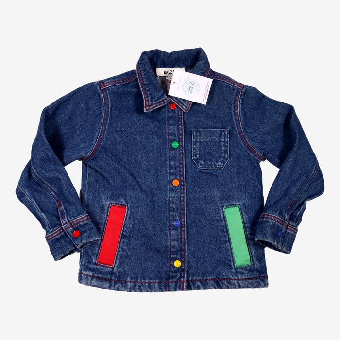 BALZAC 5/6 ans veste jean boutons & poches colorés