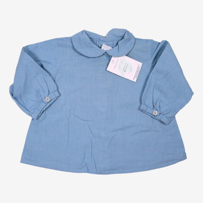 PETIT BATEAU 18 mois chemise bleu col claudine