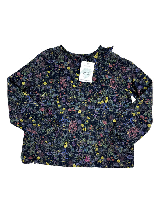 BONPOINT 8 ans Blouse noire à fleurs