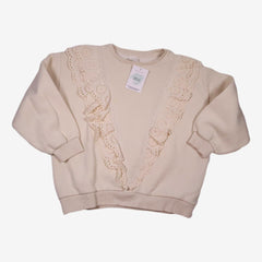 ZARA 9 ans sweat blanc détails dentelle