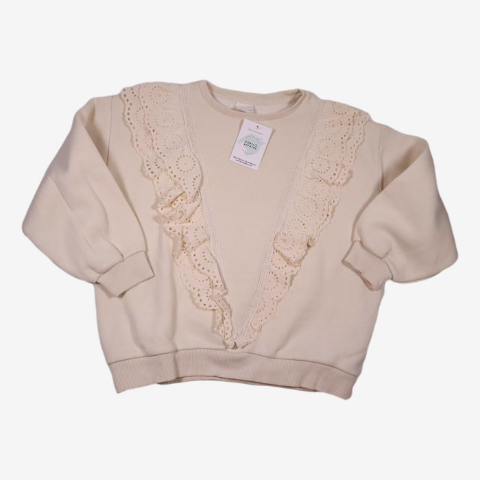 ZARA 9 ans sweat blanc détails dentelle