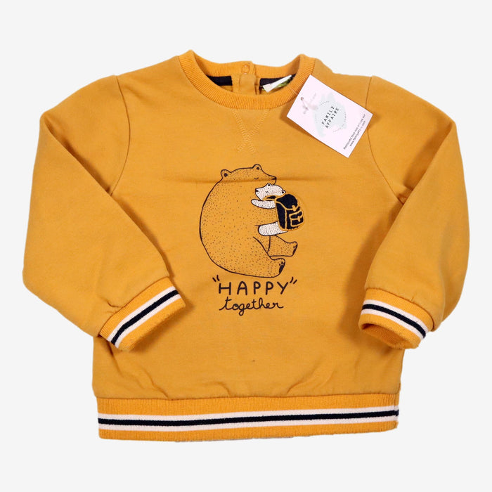 TAO 3 ans Sweat jaune motif ours "happy together"