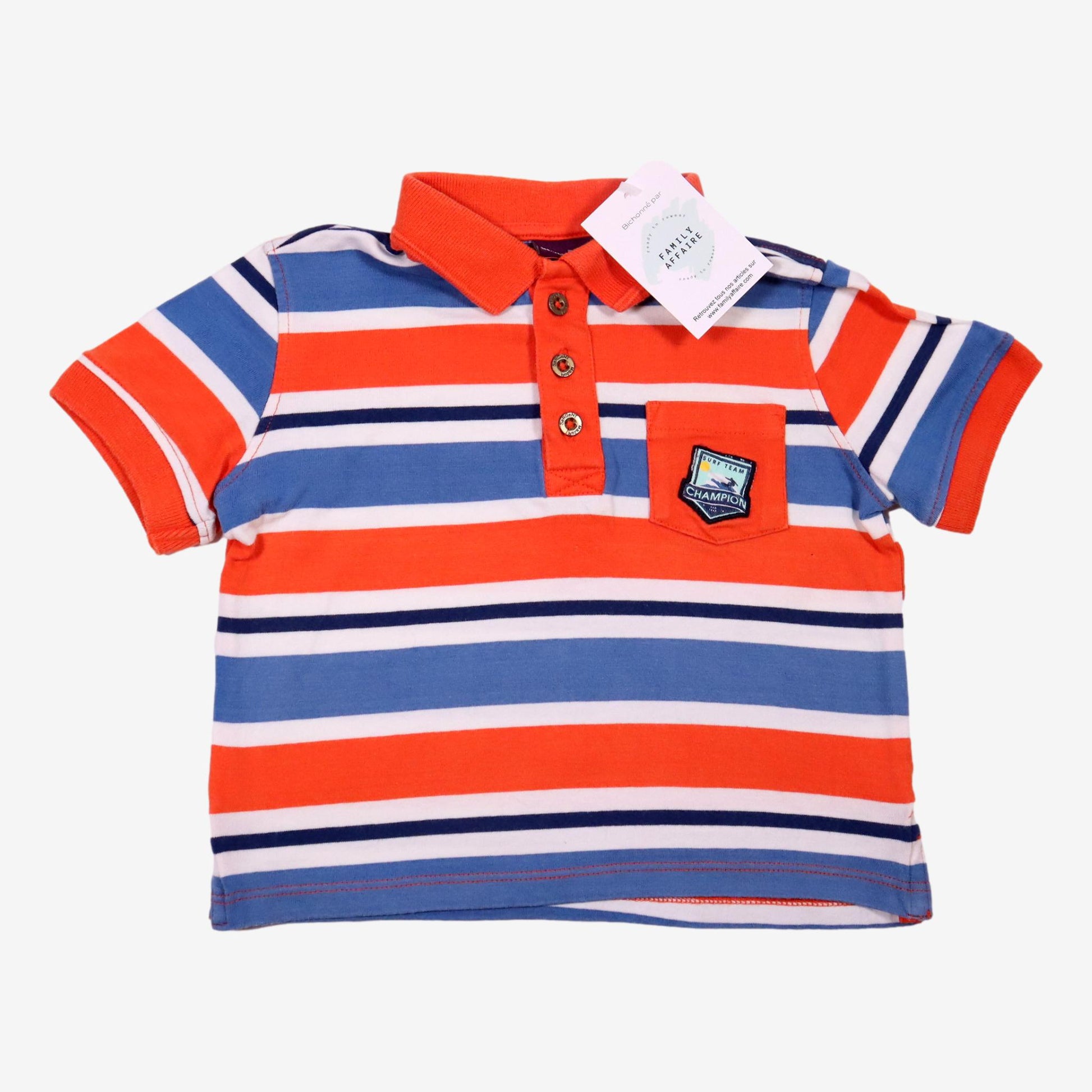 SERGENT MAJOR 2 ans Polo rayé bleu et orange