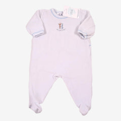 PETIT BATEAU 3 mois pyjama en velours bleu ciel