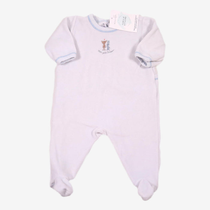 PETIT BATEAU 3 mois pyjama en velours bleu ciel