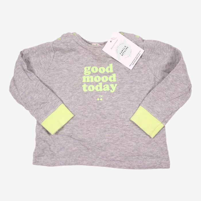 BONPOINT 18 mois tee-shirt gris "Good mood today"