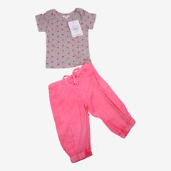 ZEF 3 mois Ensemble T-shirt et pantalon gris et rose