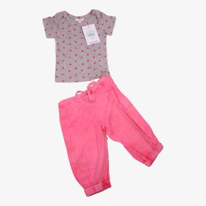 ZEF 3 mois Ensemble T-shirt et pantalon gris et rose