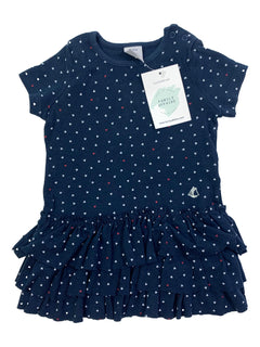 PETIT BATEAU 6 mois Robe marine volant coeur