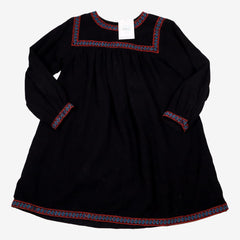 BONTON 8 ans robe velours noire brodée