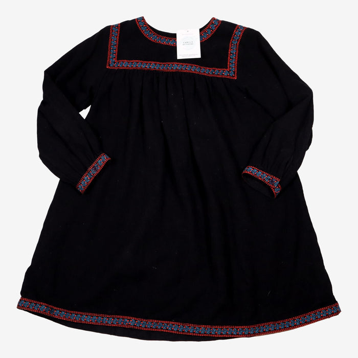 BONTON 8 ans robe velours noire brodée