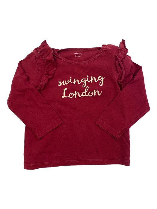 BOUTCHOU 2 ans T-shirt bordeaux swinging london