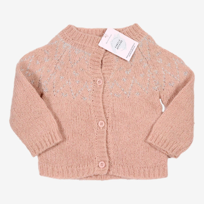 LOUIS LOUISE 18m gilet rose et lurex argent