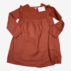 BONTON 8 ans robe marron brodée