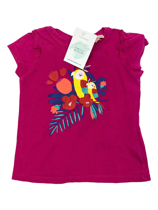 DPAM 2 ans T-shirt rose perroquet